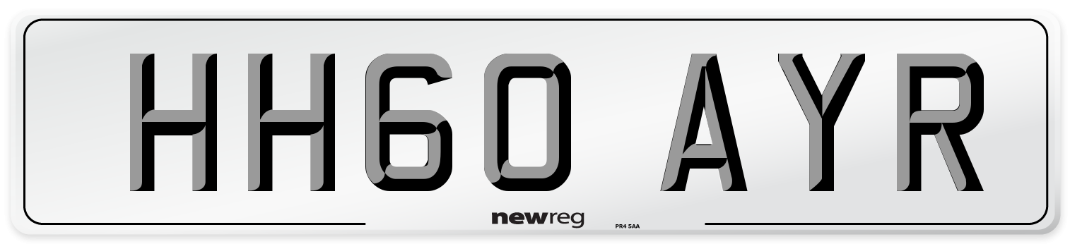 HH60 AYR Number Plate from New Reg